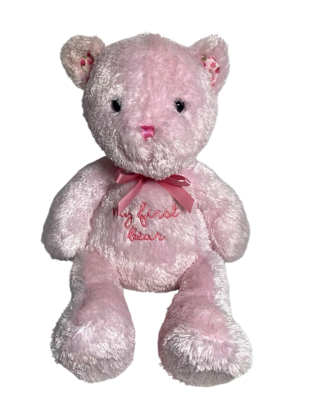 VTG Carter’s My First Bear Pink 10” Stuffed Plush Flower Ears 2006 Prestige 8626